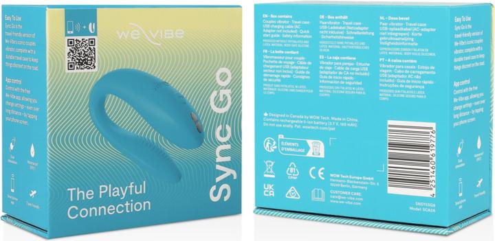 Actual product image We-Vibe Sync Go Remote Control Rechargeable Clitoral and G-Spot Vibrator (Blue)