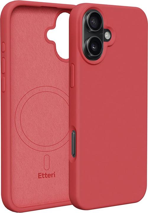 Actual product image Etteri Silicone Mag case for iPhone 16 6,1" raspberry (Apple iPhone 16)