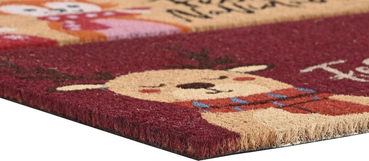 Produktbild DKD Home Decor Fussmatte Rot Bunt PVC Kokosnuss Faser 60 x 40 x 1,5 cm (2 Stück) (60 x 40 x 1,5 cm)