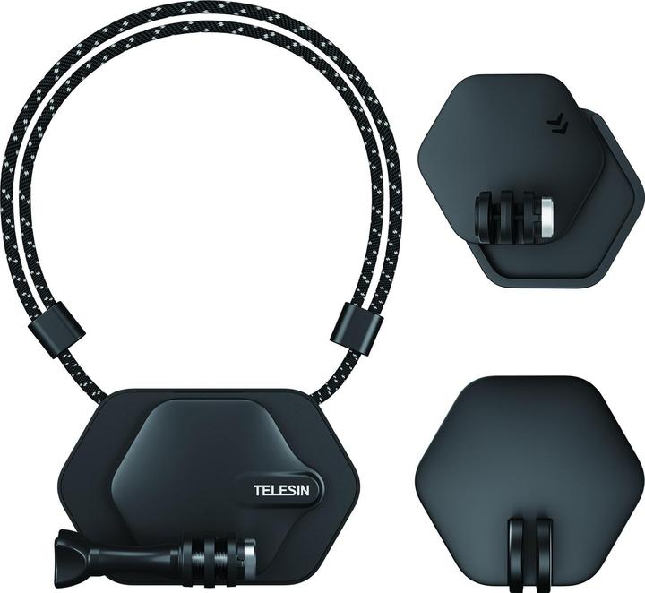 Actual product image Telesin Zestaw 4w1 Uchwyt Na Szyję Magnetyczny Magnes Szybkozłączka Do Gopro / Sjcam / Xiaomi / Dji / Te-mmk (GoPro)