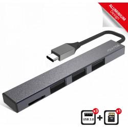Advance Hub USB 2.0 Type C Xpand Smart - 3 Ports Type A + Lecteur Micro-Sd (3 Ports), Dockingstation + USB Hub