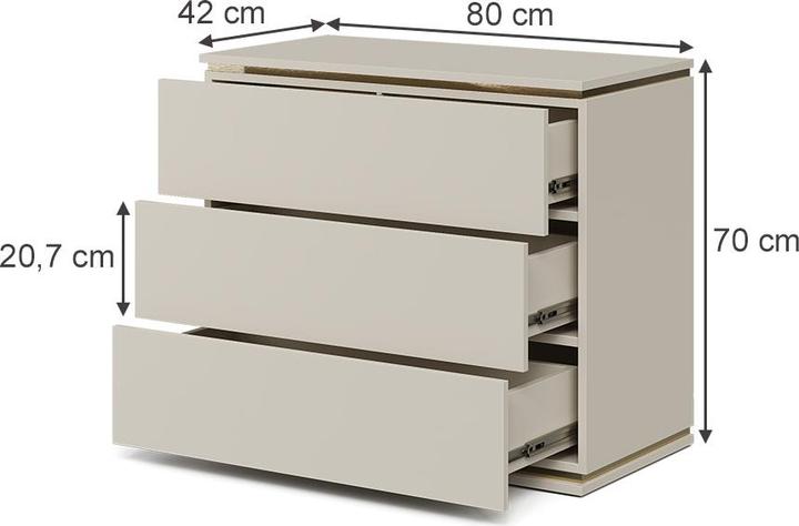 Image du produit Vicco Kommode Linette (80 x 42 x 70 cm)