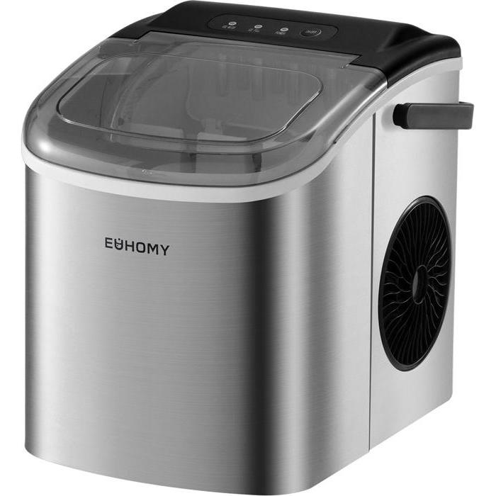 Euhomy IM001 ice cube maker, 1.2 l, 12 kg (silver), Macchine per il gelato + fabbricatori di ghiaccio, Argento