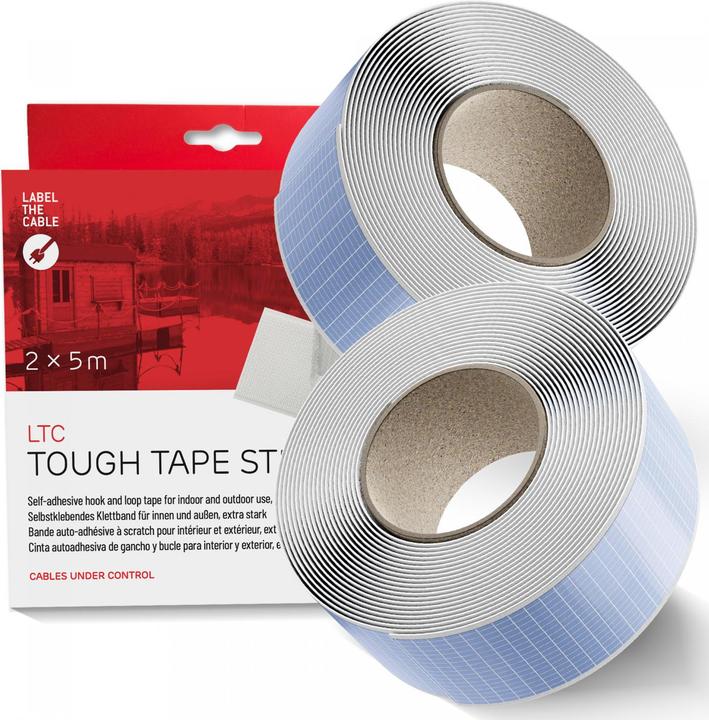Image du produit Label-the-cable LTC Klettrolle Tough Tape Strap 5mx50mm Bündeln&Ordnen weiss (50 mm)