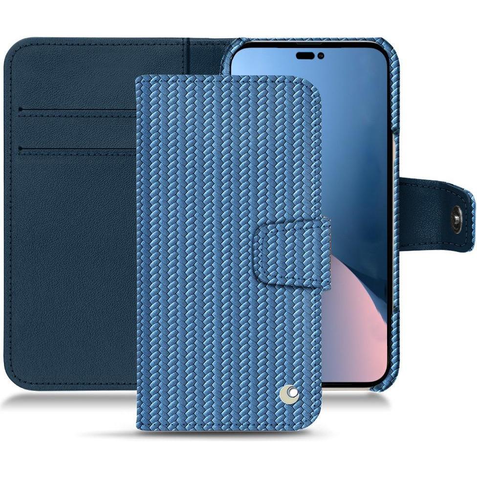 Noreve Lederschutzhülle Wallet (Apple iPhone 14 Plus), Smartphone Hülle, Blau