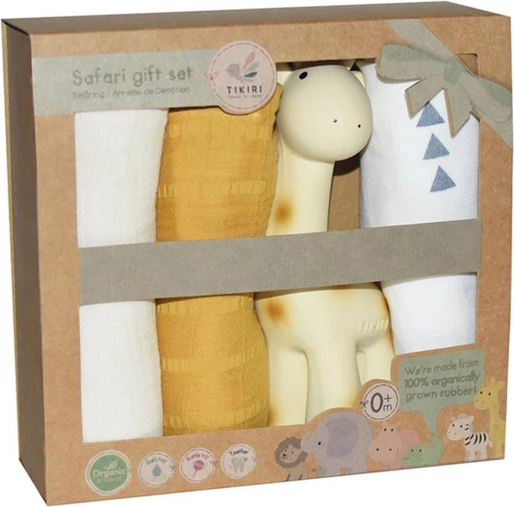 Productafbeelding Tikiri Giraffe cadeauset met giraffe rammelaar