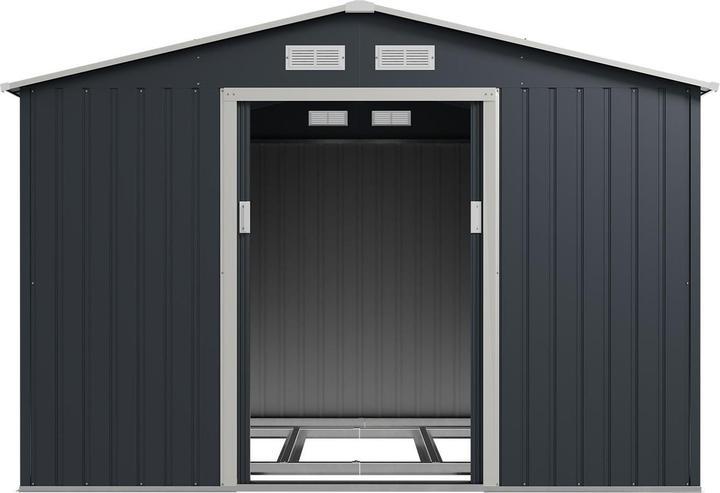 Actual product image Juskys Metal tool shed with pitched roof