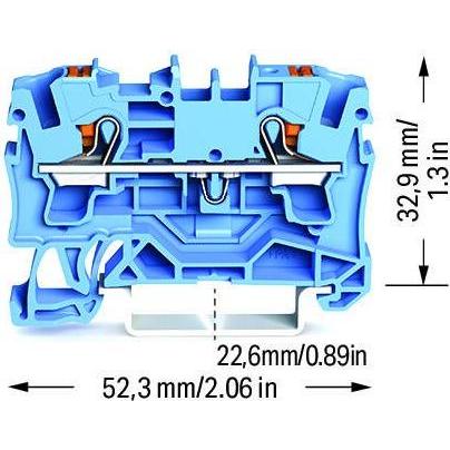 Thumbnail - Wago Durchgangsklemme 6.20 mm Push-, Elektronikzubehör + Gehäuse, Blau