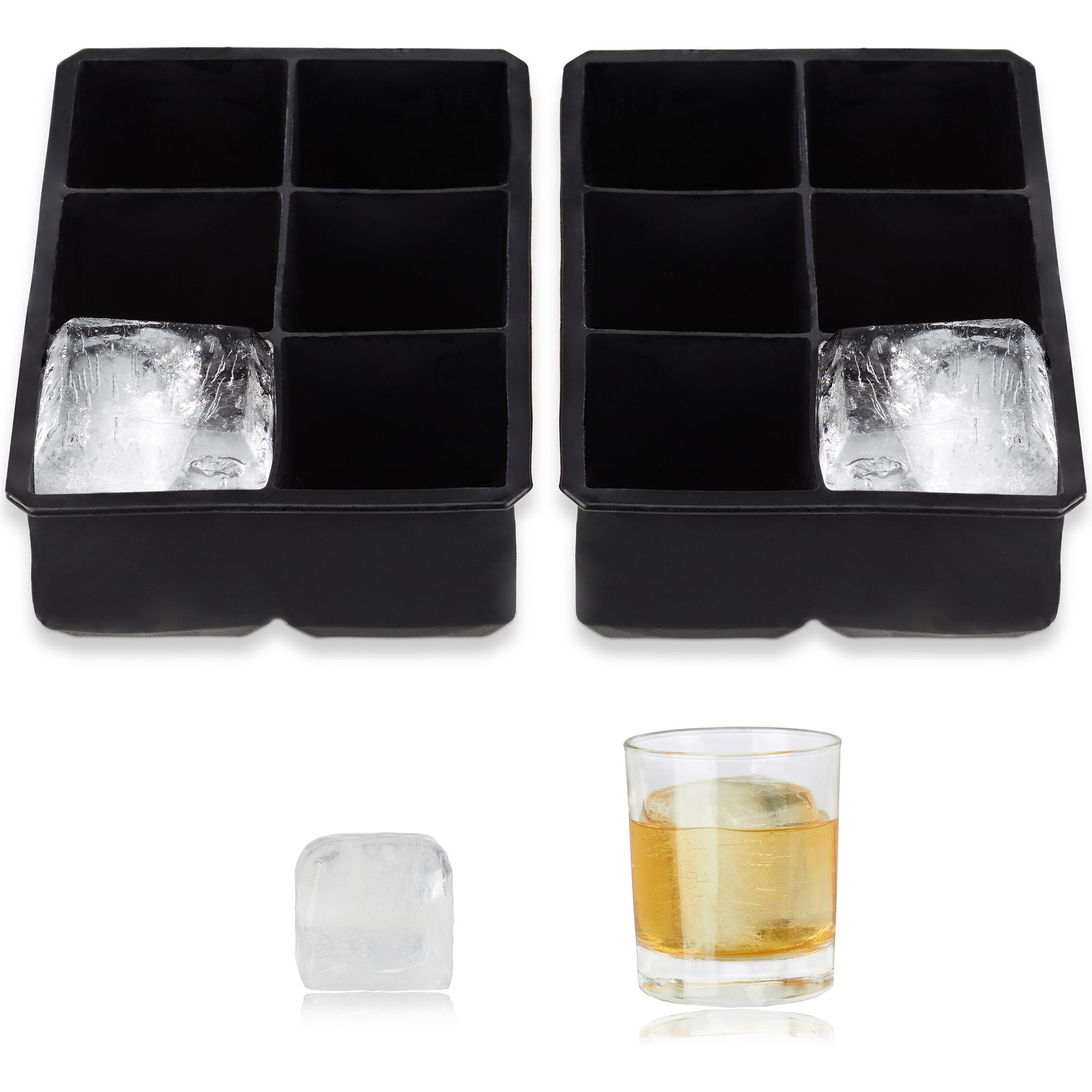 Relaxdays 2x Silikon-Eiswürfelform, Eisherstellung, Schwarz