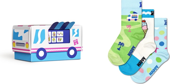 Actual product image Happy Socks Ice Cream Gift Set (pack of 3, 33 - 35)