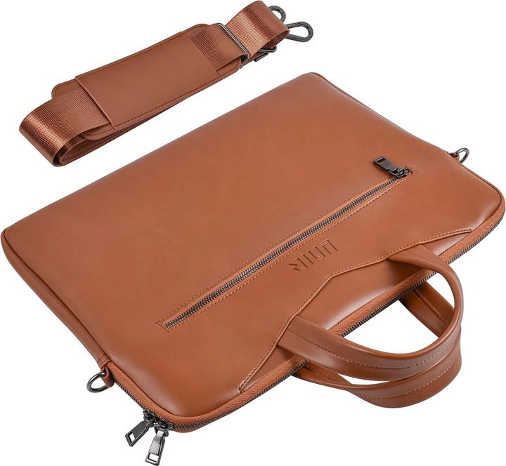 Actual product image UNIQ Accessory Laptoptasche bis 16 Zoll Geräte Leder Braun No.24.1 (16", Universal)