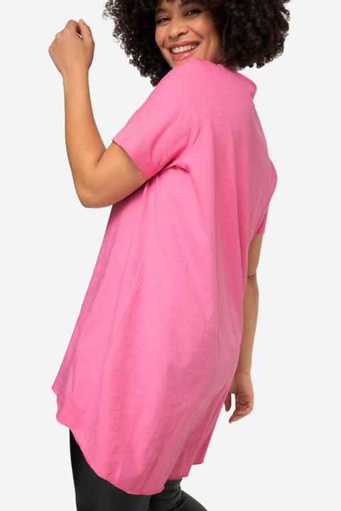 Image du produit Angel of Style T-shirt long à col rond, manches courtes et ourlet arrondi (50)