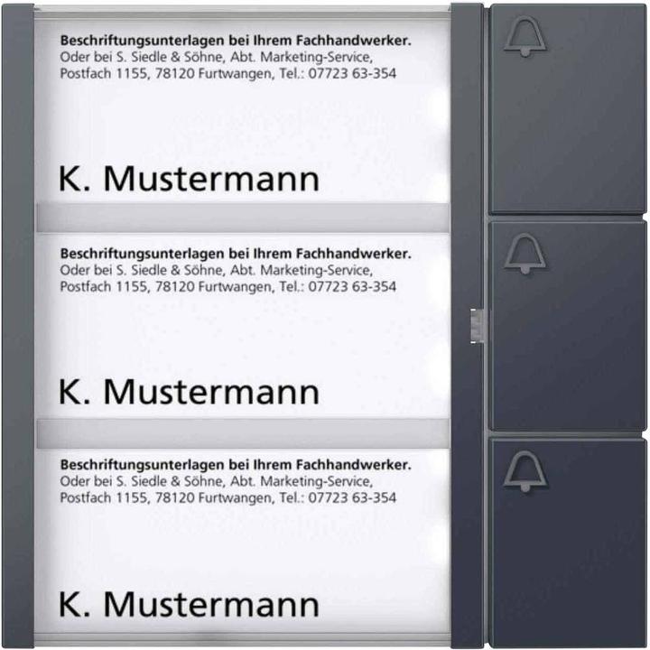 Actual product image Siedle Push-button module TM 612-3 AG anthracite grey