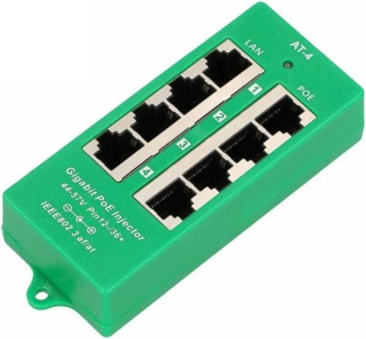 Produktbild Extralink ACTIVE POE INJECTOR 4 PORT GIGABIT 802.3AT/AF MODE A - - 4-Port Gigabit Ethernet (802.3af (PoE), 802.3at (PoE+))