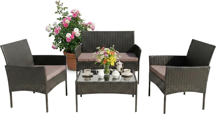 Relaxdays 4-tlg. Gartenmöbel-Set