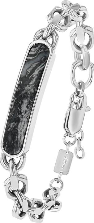 Immagine prodotto S.Oliver Bracciale da uomo, acciaio inossidabile, diaspro (22 cm, Acciaio inossidabile)