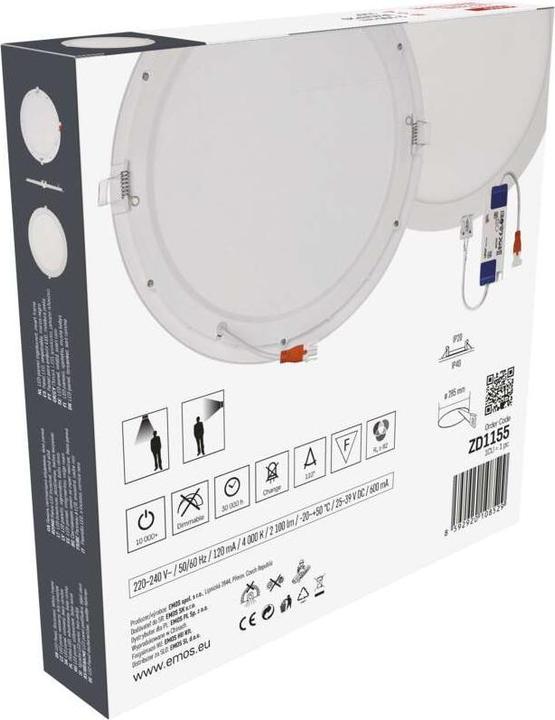 Produktbild Emos LED-Einbauleuchte NEXXO, rund, weiss, 25W, neutralweiss (2100 lm)