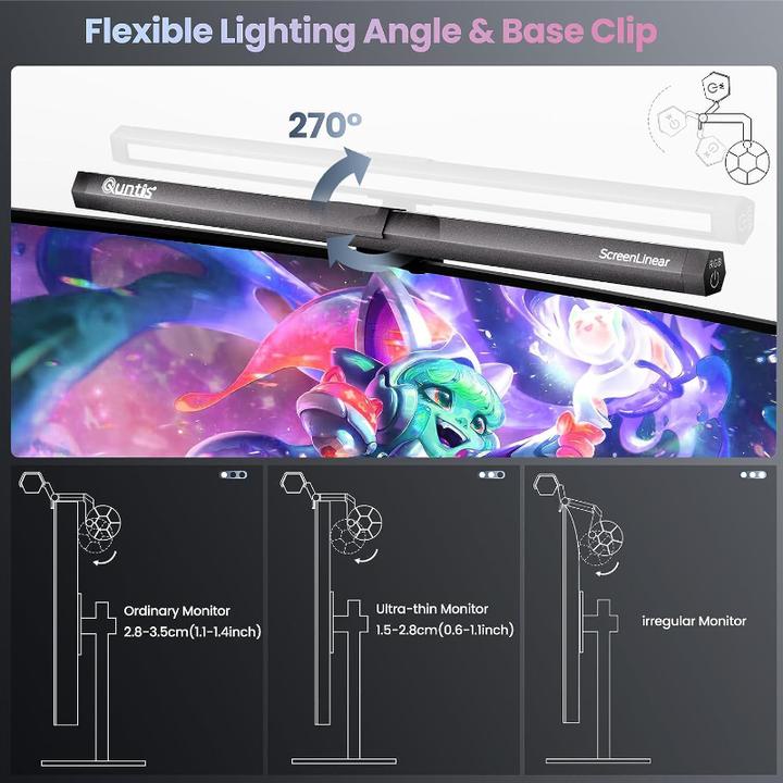 Actual product image Quntis LED Screenbar Game Pro