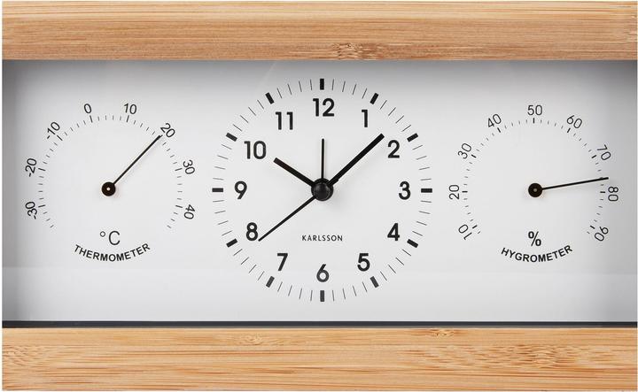 Produktbild Karlsson Klassischer Wecker Neat Rectangle Bambus / Weiss