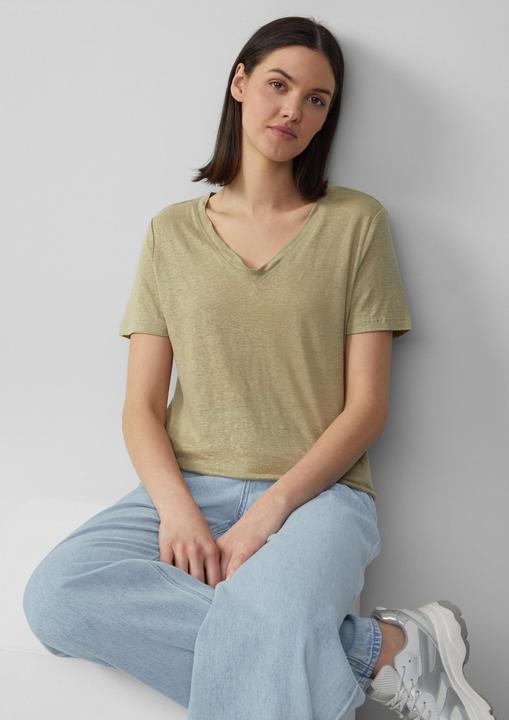 Produktbild S.Oliver T-Shirt T-Shirt aus Leinen mit V-Ausschnitt (44)