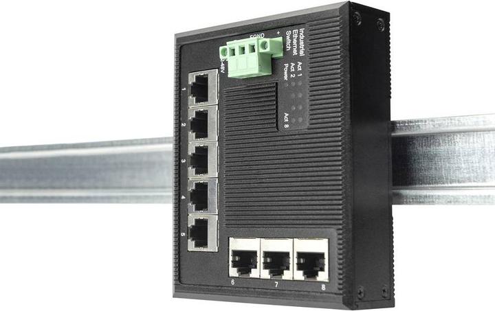 Immagine prodotto Digitus Gigabit Flat Switch industriale, 8 porte (8 porte)
