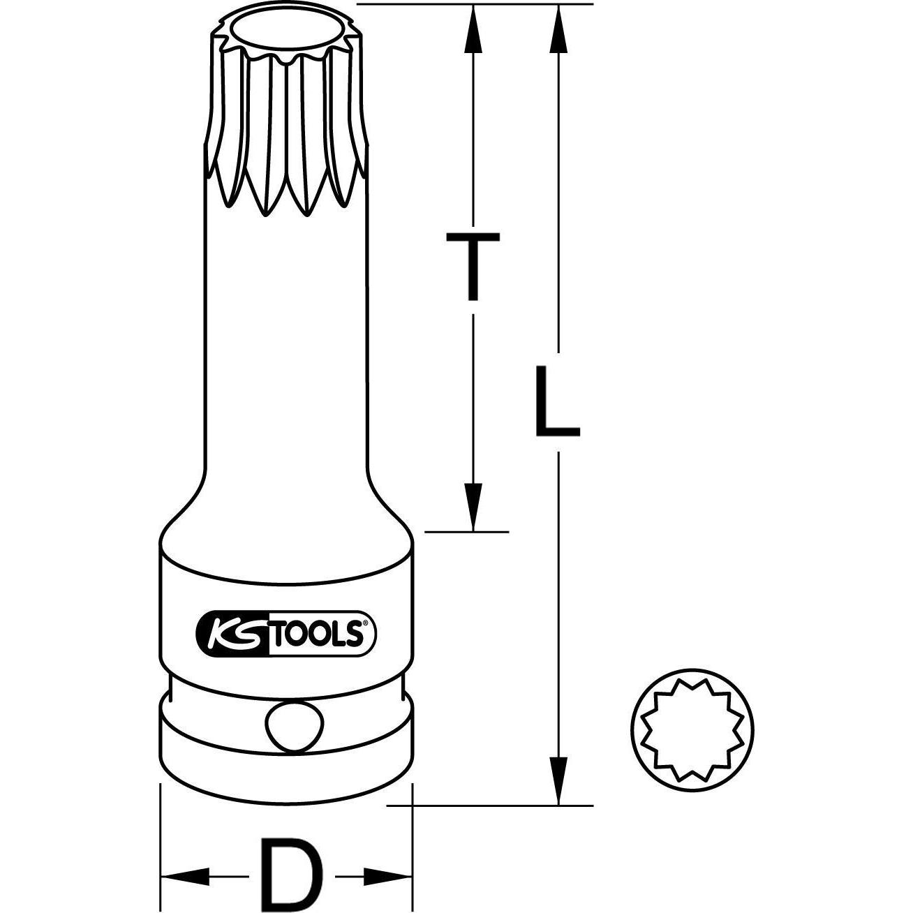 Thumbnail - KS Tools, Steckschlüssel + Stecknuss, 1/2" Kraft-Bit-Stecknuss