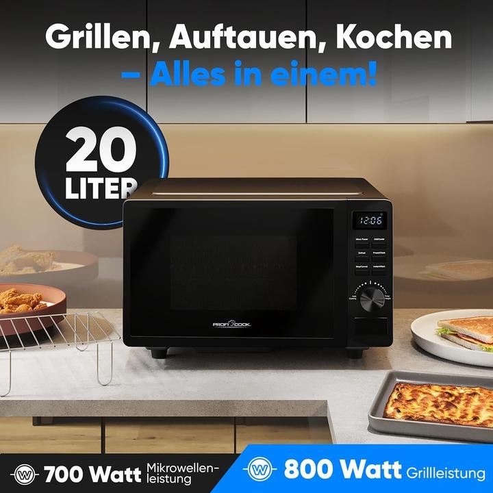 Produktbild Proficook PC-MWG 1278 Mikrowelle 700 W schwarz (20 l)