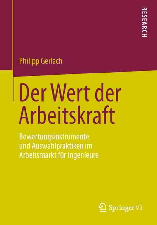 Produktbild Der Wert der Arbeitskraft (Deutsch, Philipp Gerlach, 2013)