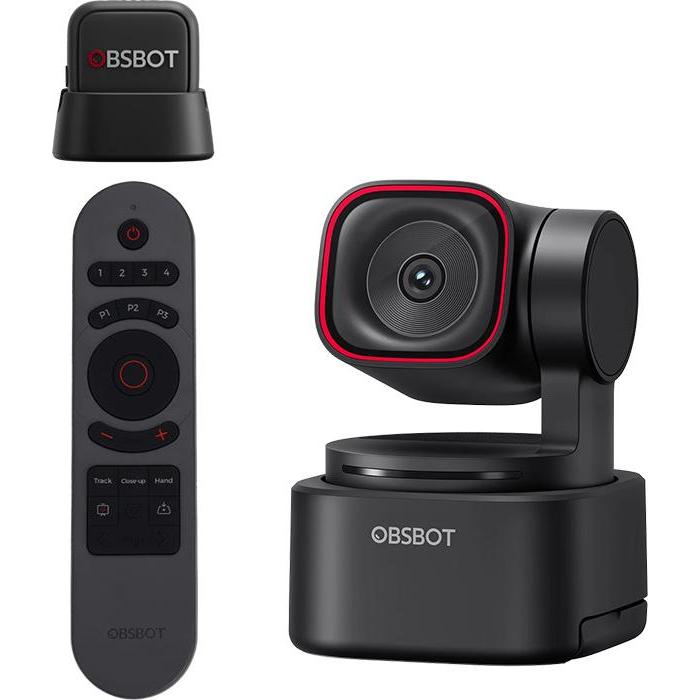 Obsbot Tiny 3 Lite webcam with remote control and microphone, Webcam