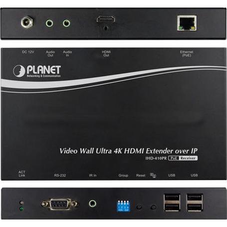 Thumbnail - Planet IHD-410PR AV-Receiver Schwarz Audio-/Video-Leistungsverstärker, Switch Box
