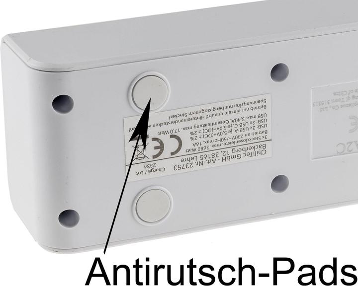 Produktbild Chilitec Steckdosenleiste, 3-fach, USB-A+C, 1,5 m Zuleitung, weiss (3x)