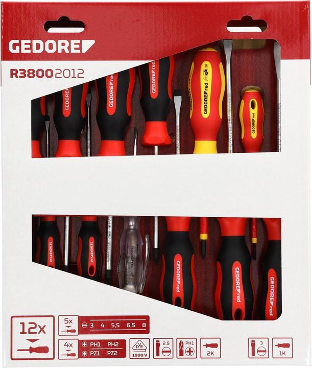 Image du produit Gedore Red Jeu de tournevis PH PZ LS 2K (Escale, évidement transversal, Cruciforme PZ)