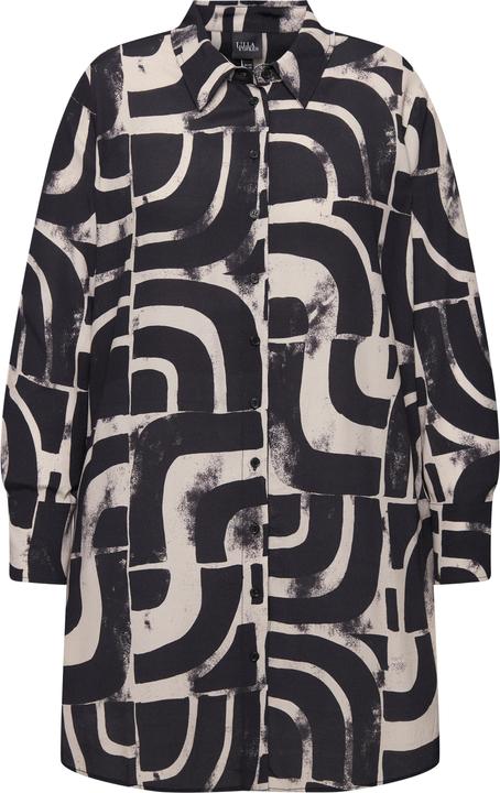 Produktbild Ulla Popken Longbluse, grafischer Druck, Hemdkragen, Langarm (58)