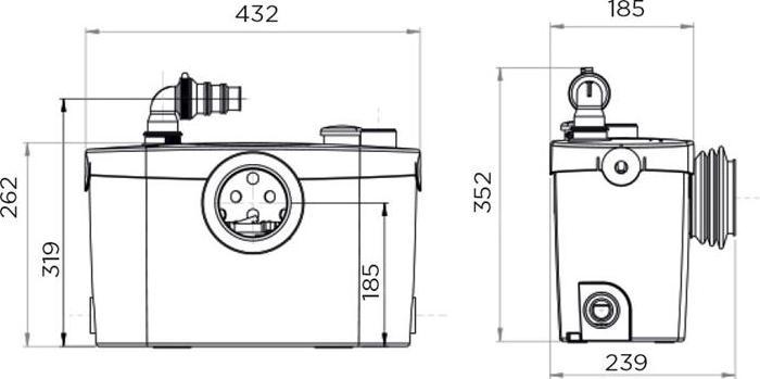 Productafbeelding SFA SaniPro XR UP hefinstallatie voor kleine WC's