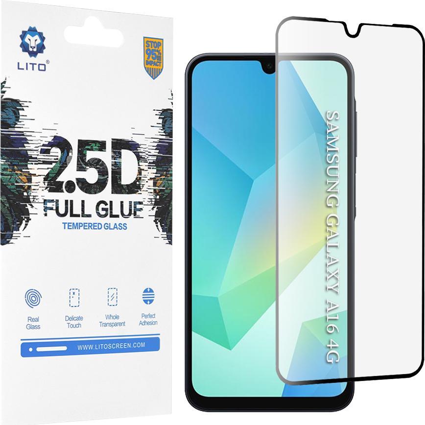 Lito - 2.5D FullGlue Glass - Samsung Galaxy A16 4G / A16 5G - Black (1 pz., Samsung Galaxy A16, Samsung Galaxy A16 5G), Pellicola protettiva smartphon