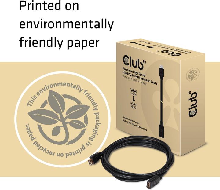 Produktbild Club 3D HDMI (Typ A) — HDMI (Typ A) (3 m, HDMI, 2.0)