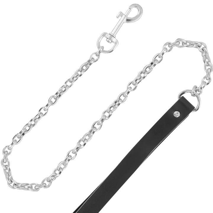 Image du produit Darkness Collier Noir En Fourrure Avec Leash