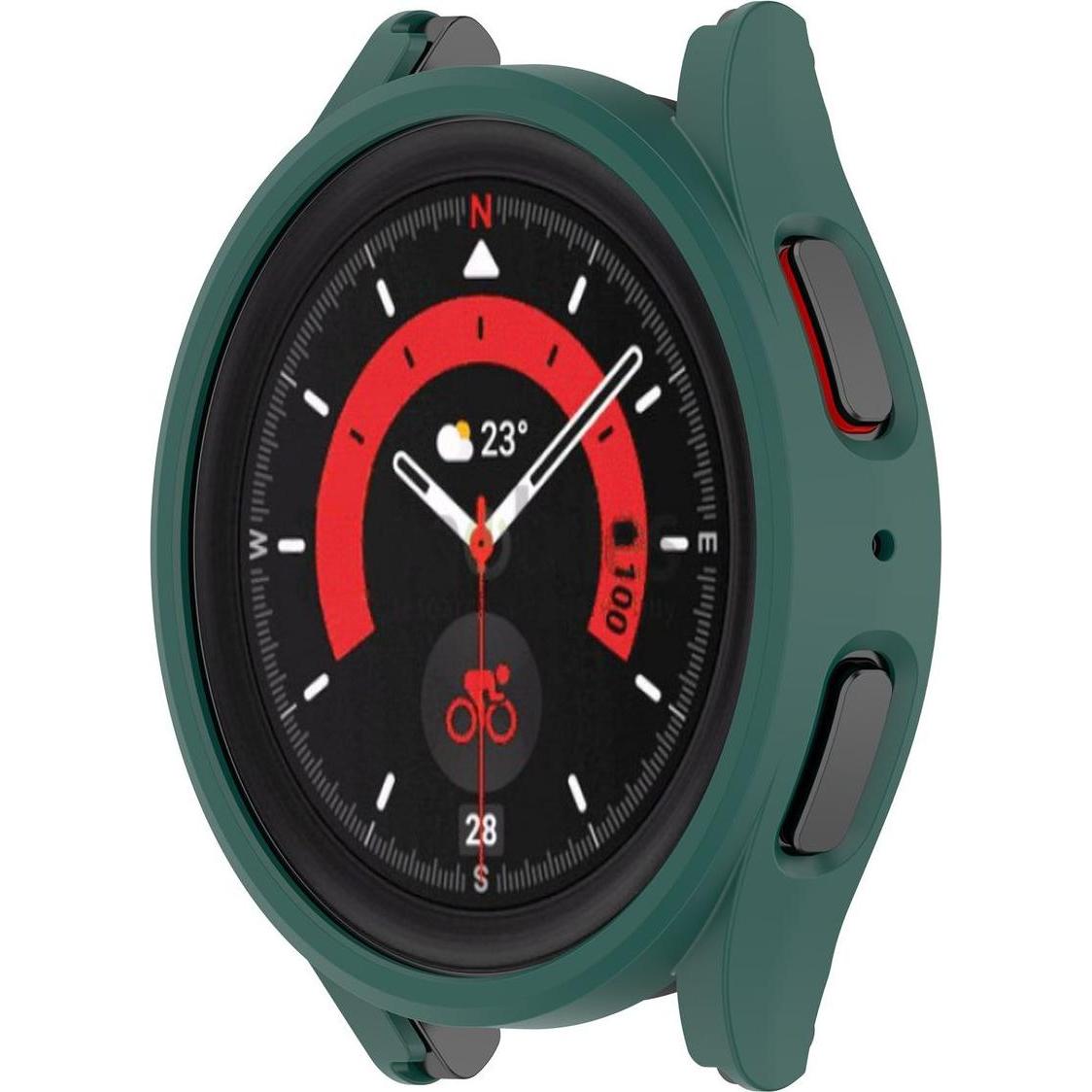Thumbnail - König Design Schutz Tasche Hülle für Samsung Galaxy Watch 5 Pro 45mm Case Cover Bumper Etuis, Smartwatch Zubehör, Grün