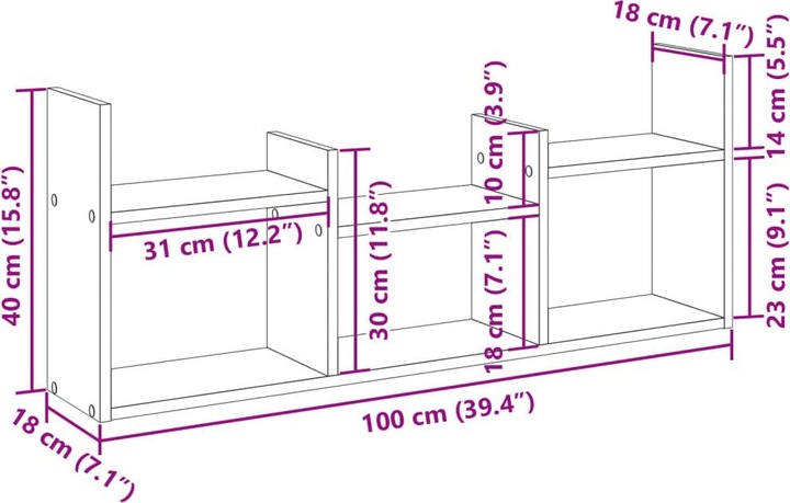 Nährwerte und Zutaten VidaXL Wandschrank (100 x 18 x 40 cm)