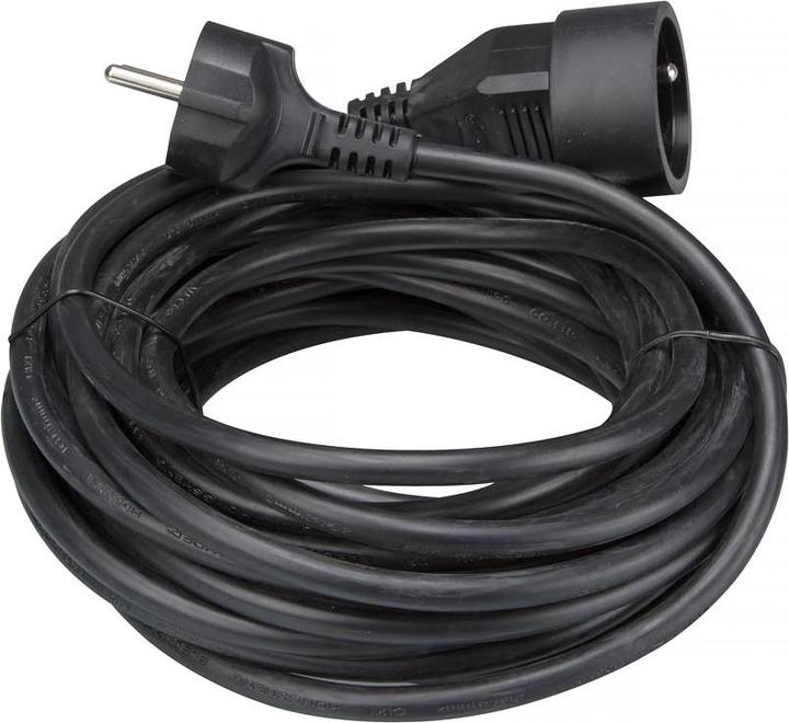 Actual product image Velleman EXTENSION CABLE - 10 m - BLACK - 3G1.5 (10 m, CEE 7/5)