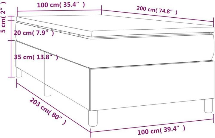 Produktbild vidaXL Boxspringbett (100 x 200 cm)