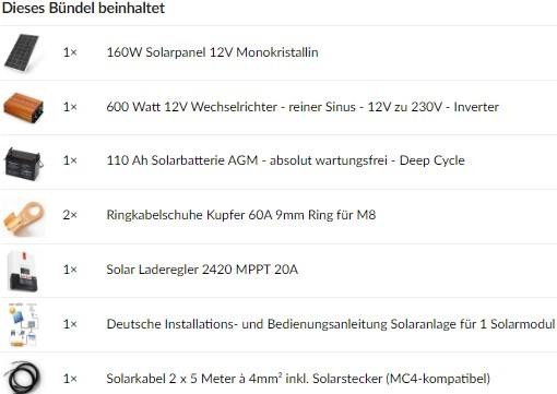 Immagine prodotto Autosolar Sistema solare (160 W)