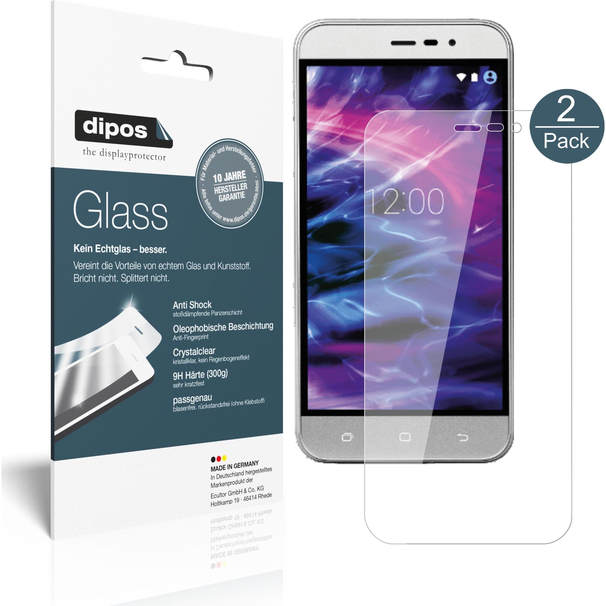 Dipos Displayschutz Anti-Shock (2 Stück, Medion Life P5006), Smartphone Schutzfolie, Transparent