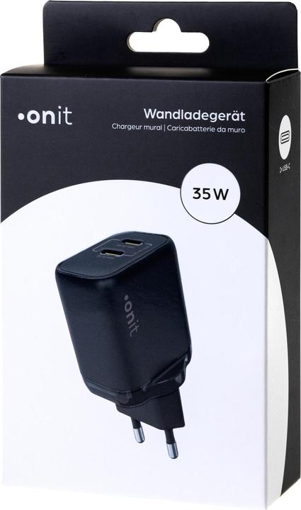 Produktbild Onit USB-Wandladegerät Dual 2C 35 W GaN Schwarz (35 W)