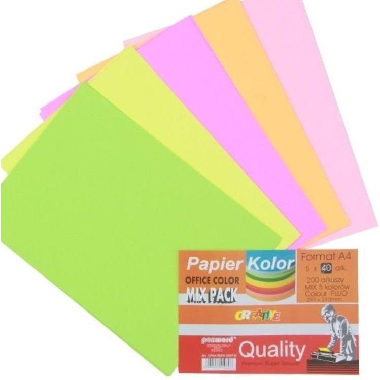 Penword, Carta, Farbiges Papier A4 5x40 Blatt (A4, 200 lamelle)