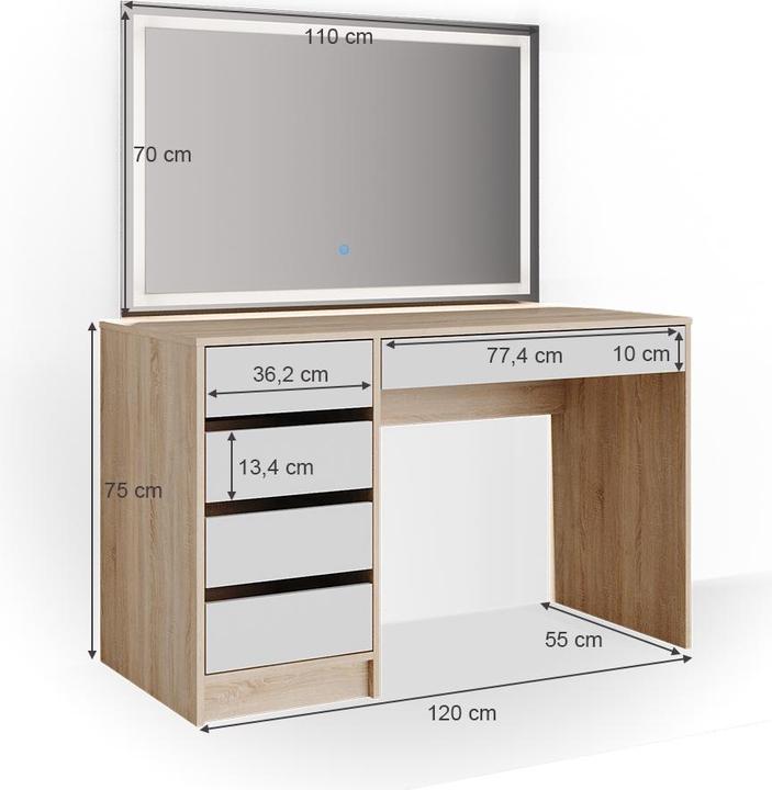 Image du produit Vicco Sherry avec éclairage (120 x 75 x 55 cm)