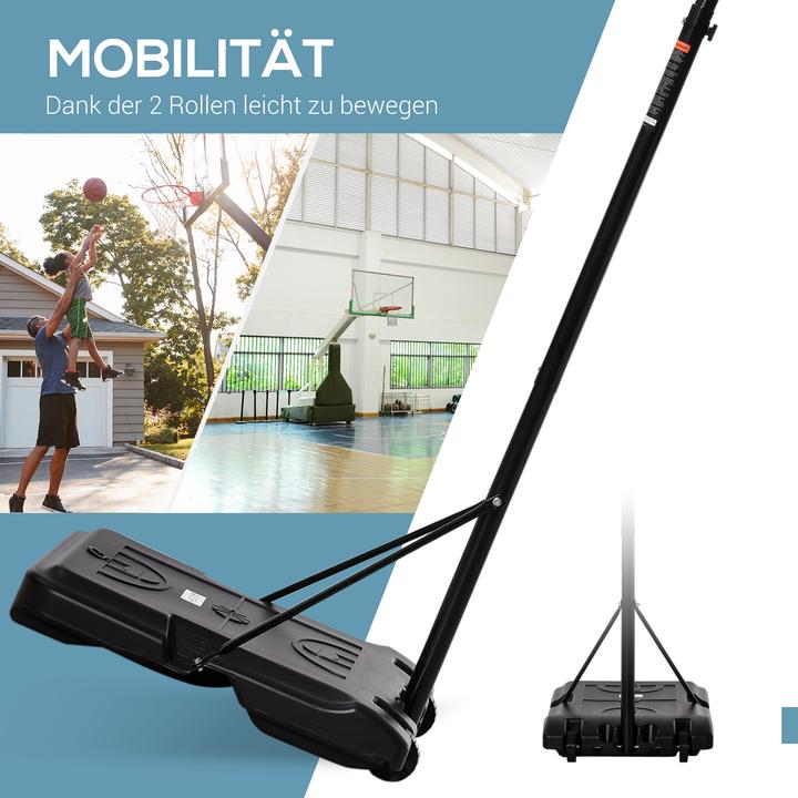 Produktbild Homcom Basketballkorb Metall, PE Schwarz+Weiss