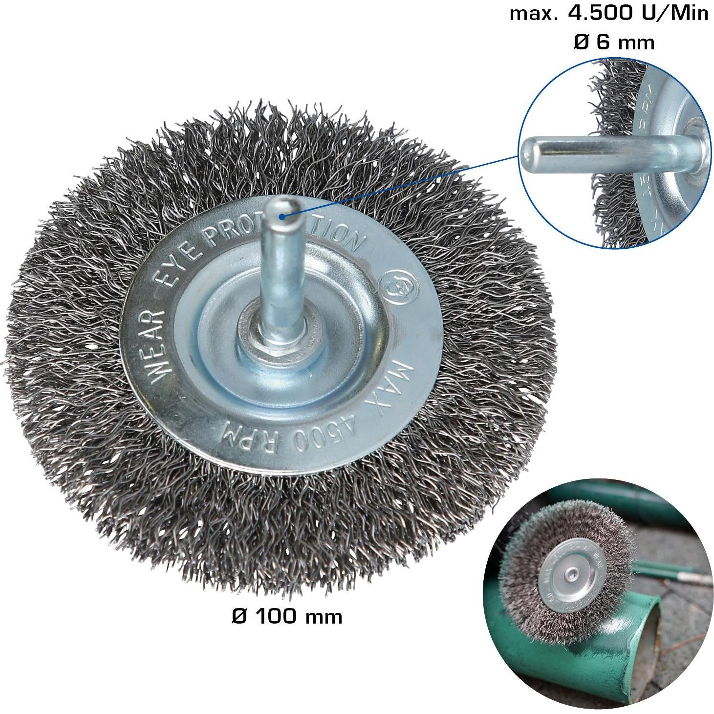 Brilliant Tools, Schleifmittel, Scheibenbürste, Ø 100 mm mit 6 mm Aufnahme