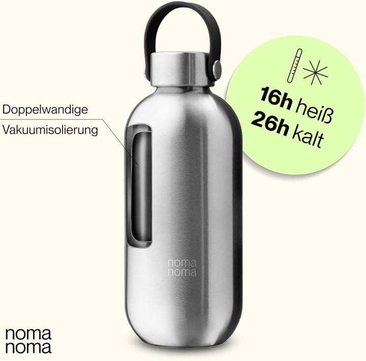 Actual product image noma noma Trinkflasche Edelstahl auslaufsicher 750ml Ice Silver (0.75 l)
