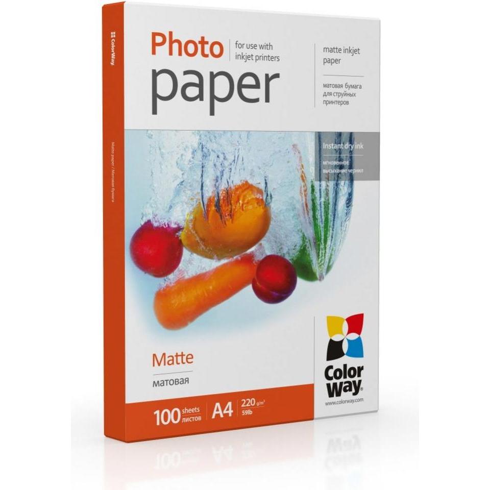 Thumbnail - Colorway Fotopapier PM220100A4 Matt, Baltas, A4, 220 g/m² (220 g/m², A4, 10 x), Fotopapier, Weiss